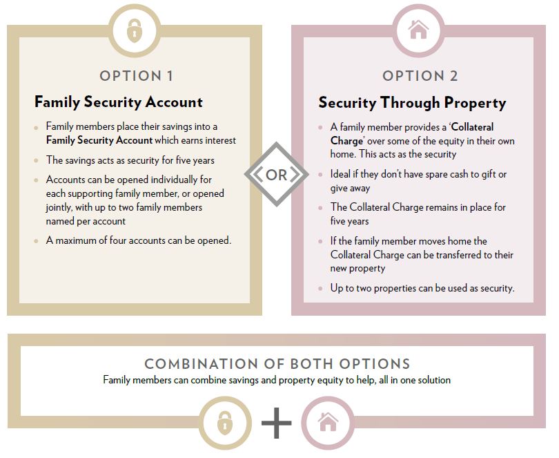 Infographic about family security account and security through property options